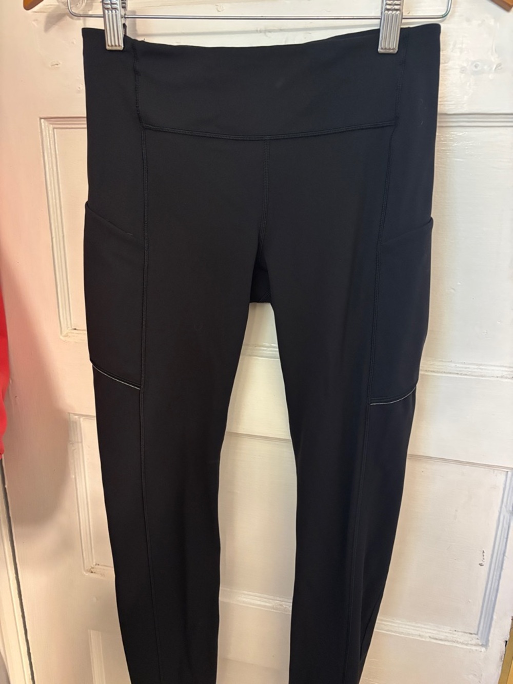 lululemon athletica Black mid-Rise Leggings with Side Pockets
